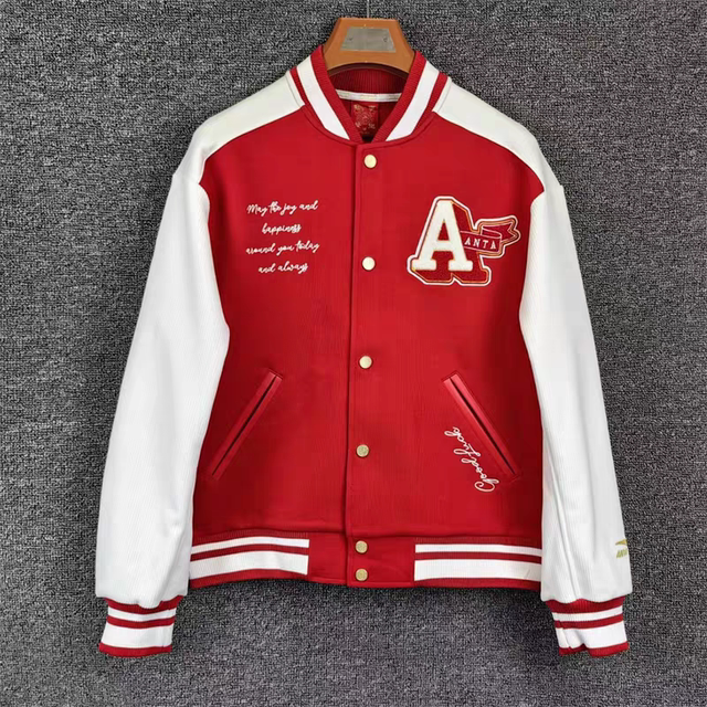 Anta Good Things Happen New Year's Edition Baseball Jacket for Men 2024 Winter New Trendy Casual Jacket 152518701S