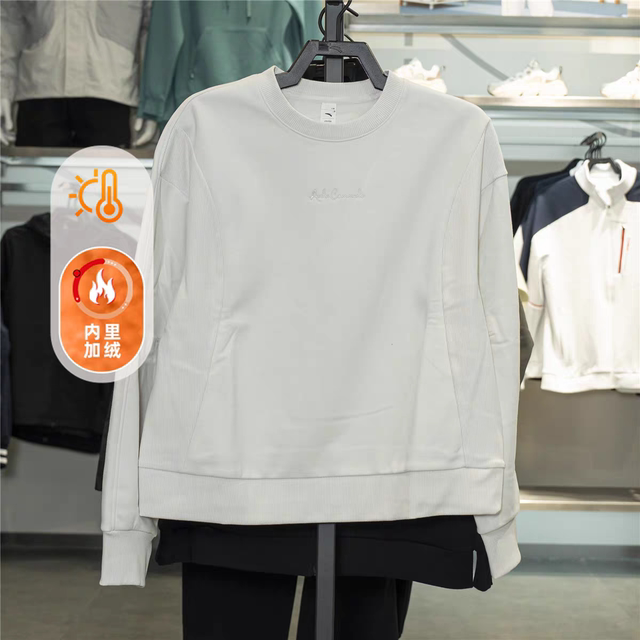 Anta Sports Sweatshirt for Women 2025 Winter New Style Fleece-Lined Trendy Versatile Warm Knitted Top 162547709N