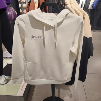 Anta Hooded Sweatshirt for Women 2025 Winter New Style Easy-Care Printed Casual Long-Sleeved Top 162517709S