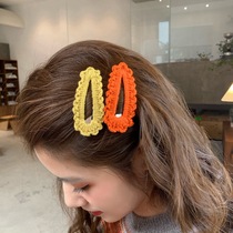 Wool hairclip hair accessories Korean girl headdress candy color small clip simple temperament hairpin wool side clip