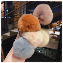 Autumn and winter new big hair ball color Hairband Net red with high elastic solid color hair hair hair rope