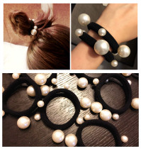 Ball head artifact Korean hair jewelry no seam size pearl tie hair rubber band Hairband hair rope head rope