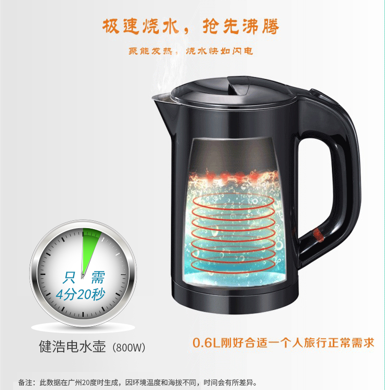 bình siêu tốc coex Jianhao Châu Âu ở nước ngoài nhỏ du lịch ấm đun nước mini ấm đun nước cầm tay cách nhiệt gấp đôi cốc nước điện - ấm đun nước điện ấm siêu tốc osaka