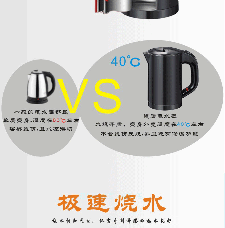 bình siêu tốc coex Jianhao Châu Âu ở nước ngoài nhỏ du lịch ấm đun nước mini ấm đun nước cầm tay cách nhiệt gấp đôi cốc nước điện - ấm đun nước điện ấm siêu tốc osaka