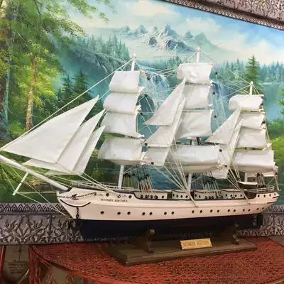 Wooden sailing boat model simulation craft boat mold decoration solid wood creative home store decoration Finnish Swan