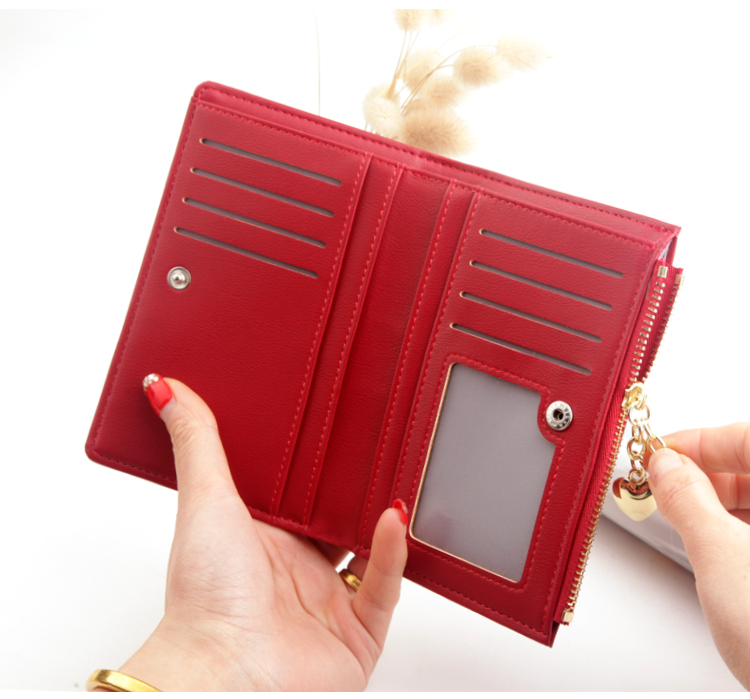 Clip nữ Tujia nữ sinh viên phiên bản tiếng Hàn của người phụ nữ hai ví nữ ngắn đoạn đa chức năng có khóa kéo trong phần ví - Ví tiền ví gucci