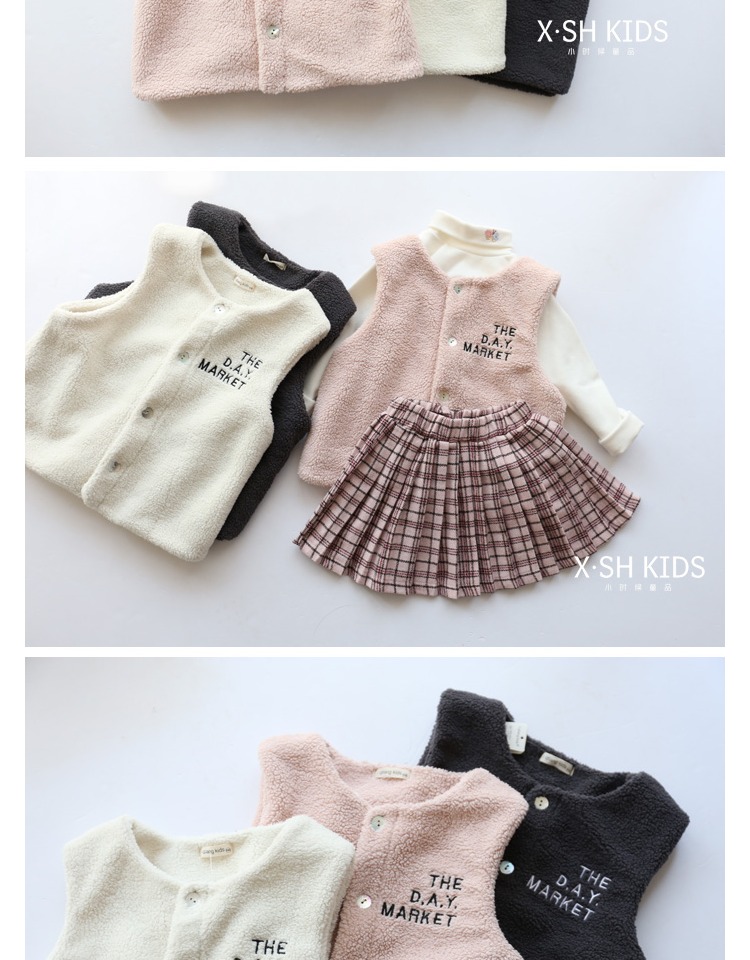 Mã quá lớn! Áo len bé gái cashmere phiên bản Hàn Quốc mùa thu đông áo gile trẻ em