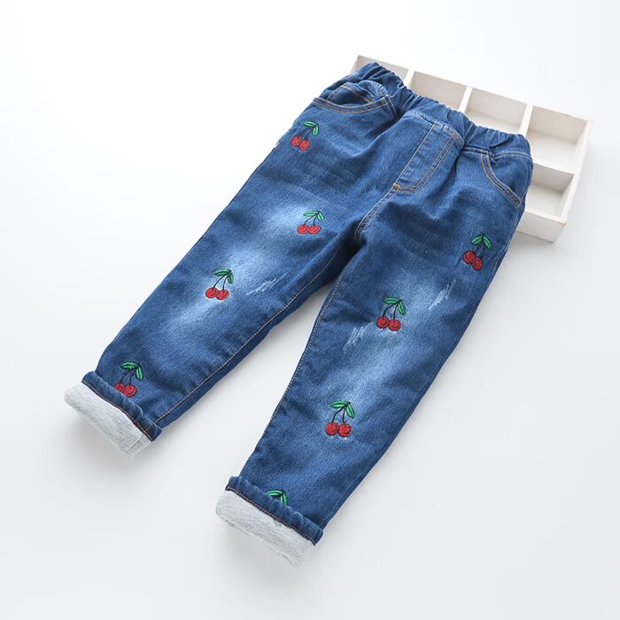 Quần jean dày, quần legging denim cho trẻ em mùa đông mới, quần dài, quần âu, quần lót cotton shop quần áo trẻ em