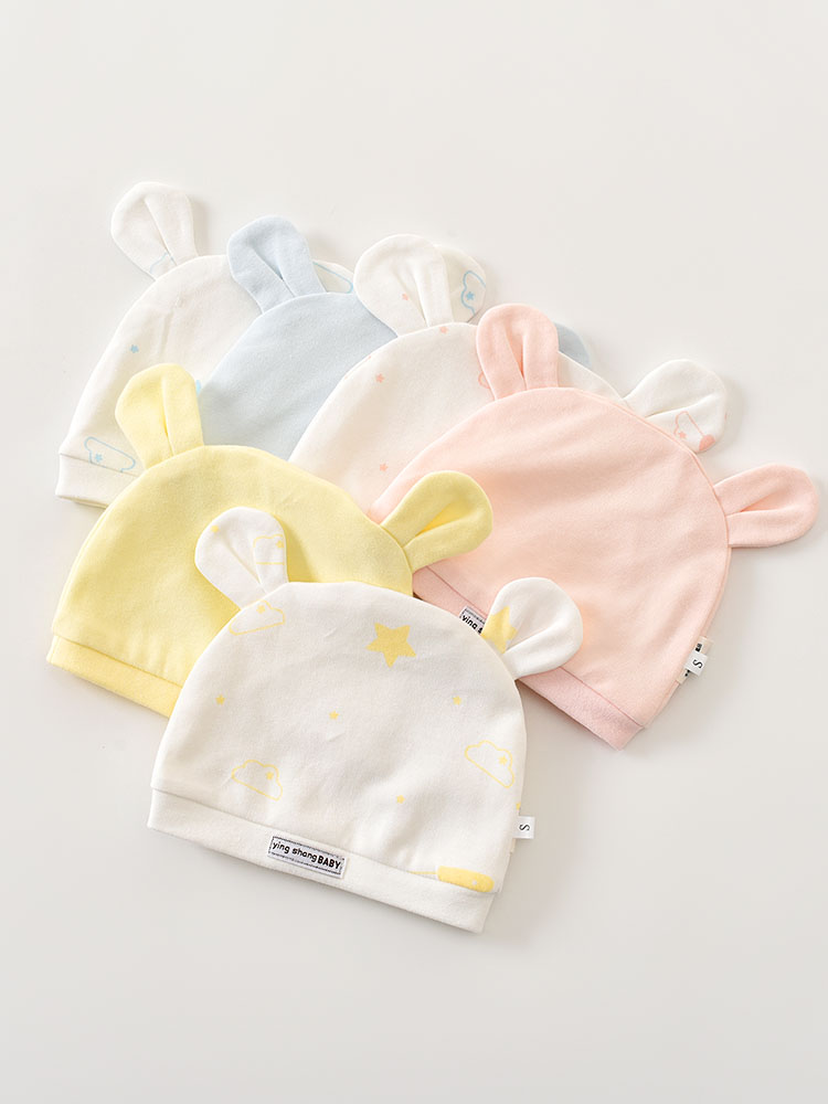 Newborn hat pure cotton 0-3 months spring and summer newborn baby fetal hat male and female baby double cotton thin section 2 packs