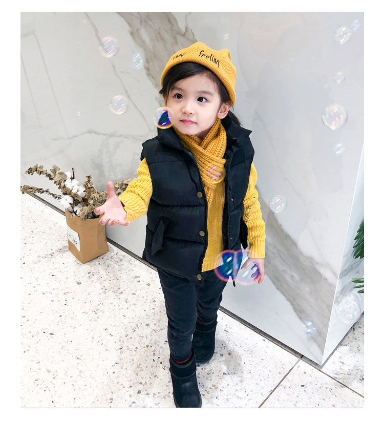 Phiên bản Hàn Quốc cho bé áo cotton trẻ em mùa đông dày bé xuống áo vest cotton đứng cổ áo bé gái bé gái nhỏ vest áo gile thu đông cho bé gái