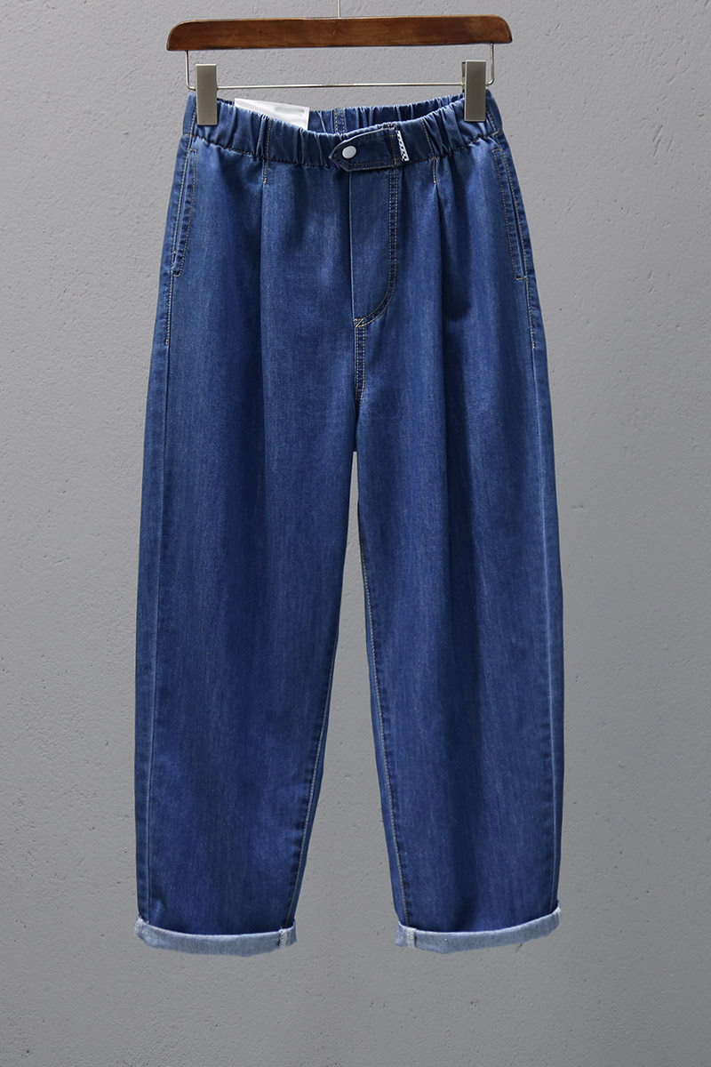 2022 Summer loose and tight skinny jeans for women, European style loose straight-leg pants, trendy and slimming, versatile Harem pants pic 9
