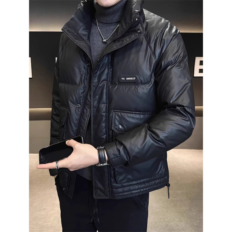 Pierre Cardin Lightweight down Jacket for Men, Autumn and Winter 2026 New Short Style Trendy Brand Stand Collar Thickened Cold-Proof Coat