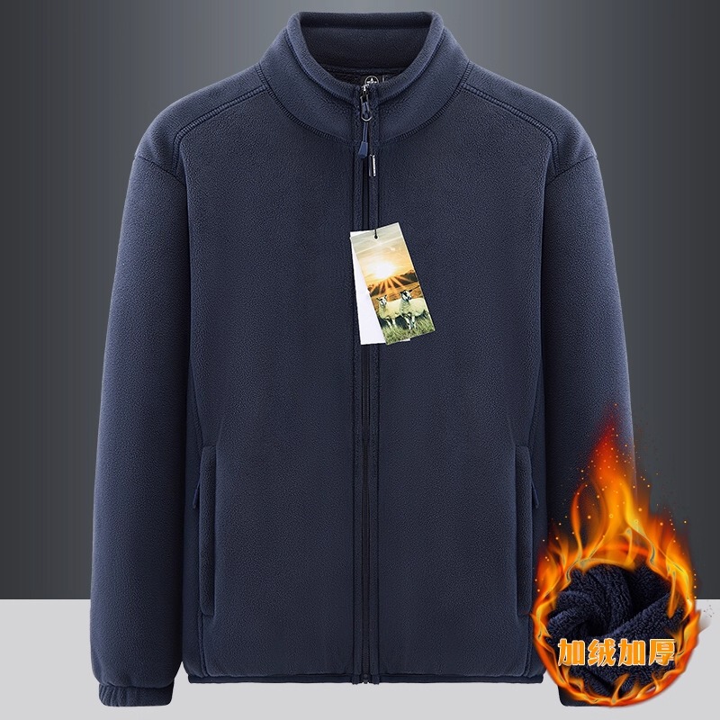 Pierre Cardin Autumn and Winter Fleece Thickened Outdoor Sports Fleece Jacket Men's Fleece Cardigan Sweatshirt Warm Coat Pierre Cardin Autumn and Winter Fleece Thickened Outdoor Sports Fleece Jacket Men's Fleece Cardigan Sweatshirt Warm Coat