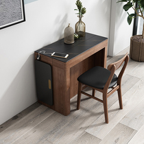 Nordic folding dining table dining chair side cabinets combined small family type solid wood retractable provincial space dining table for home