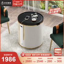 Balcony Light Extravaganza tea Desk Home Small tea cart Removable Round Automatic Boiling Kettle Tea Table Tea Table and chairs Composition