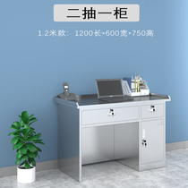 304 stainless steel office desk thickened computer desk with drawer workshop workbench study table writing desk experiment table