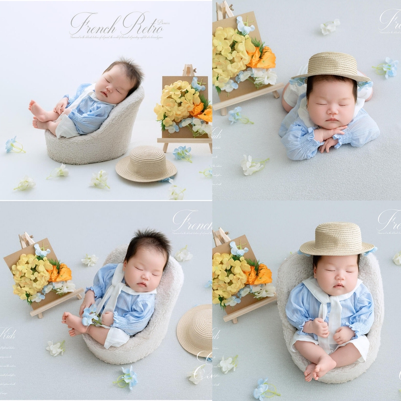Newborn Photography Outfits, Fresh and Simple Clothes for Full-Month Photos, Newborn Baby Photo Set, Studio Maternity Theme Newborn Photography Outfits, Fresh and Simple Clothes for Full-Month Photos, Newborn Baby Photo Set, Studio Maternity Theme