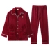 Fenton mùa thu và mùa đông san hô lông cừu dày lên bộ đồ ngủ nam cardigan dài tay XL flannel giản dị dịch vụ nhà phù hợp đồ bộ pijama nữ lụa Bộ Pajama