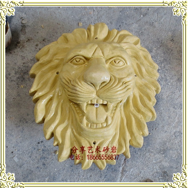 Sandstone City Sculpture Shale Relief Round Sculpture Park Community Courtyard Interior and Outdoor Decoration Lion Head