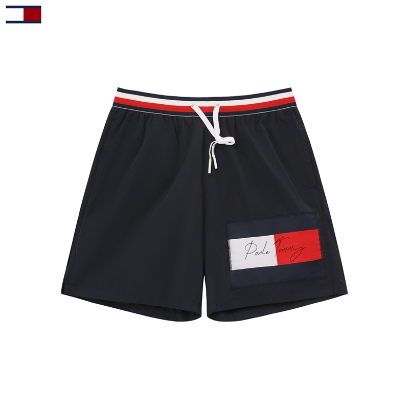 Authentic Ponle~Tommy Tommy Men's Casual Sports Pants Quick-Drying Beach Pants Shorts Five-Quarter Pants Summer Thin Style