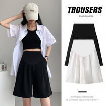 Pregnant Woman Pants Summer Outside Wearing Broadlegged Slim 50% Pants 2022 New High Waist Mid Pants Loose 100 Hitch Shorts