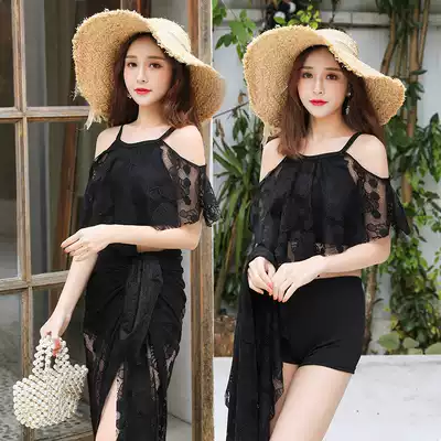 Two-piece conservative hot spring swimsuit women bikini three-piece hipster Korea ins small breasts gathering swimwear