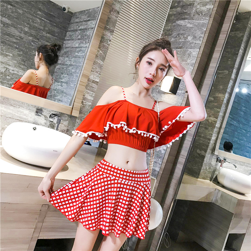 Chia áo tắm nữ cảm giác hai mảnh váy phong cách võ sĩ quyền Anh ngực nhỏ tập trung sinh viên cô gái là mỏng bãi biển đồ bơi đồ bơi 2 mảnh trẻ em