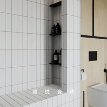 Jianyue tile white long strip all porcelain bread brick 100x300 small white brick Nordic kitchen bathroom wall tile