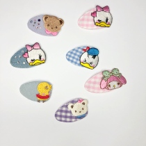 South Korea imported pet bb clip embroidered plaid hairpin dog hair accessories Maltese Yorkshire Xi Shi flower