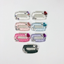 South Korea's new imported pet comb clip bb clip heart diamond flash cloth ling maltzis Yorkshire