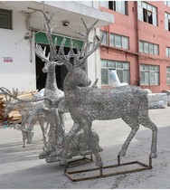 Spot Stainless Steel Hollowed-out Deer Sculpture Letter Literal Deer Sales House Garden Mayflower Deer Custom Decoration Pendulum