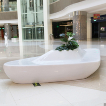FRP flower pot airport seat decoration creative leisure chair outdoor art park public rest area waiting chair