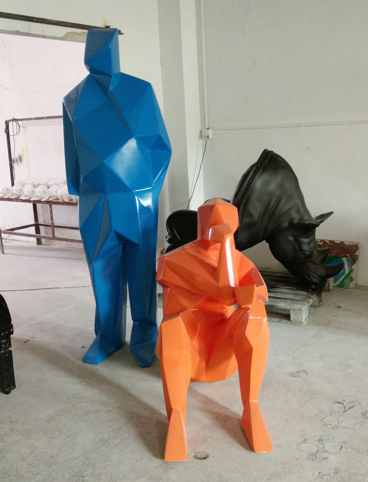 Glass Fiber Section Characters Sculpture Pendulum Hotel Dining Room Café Home Soft Decoration Craft Gift Hem Accessories