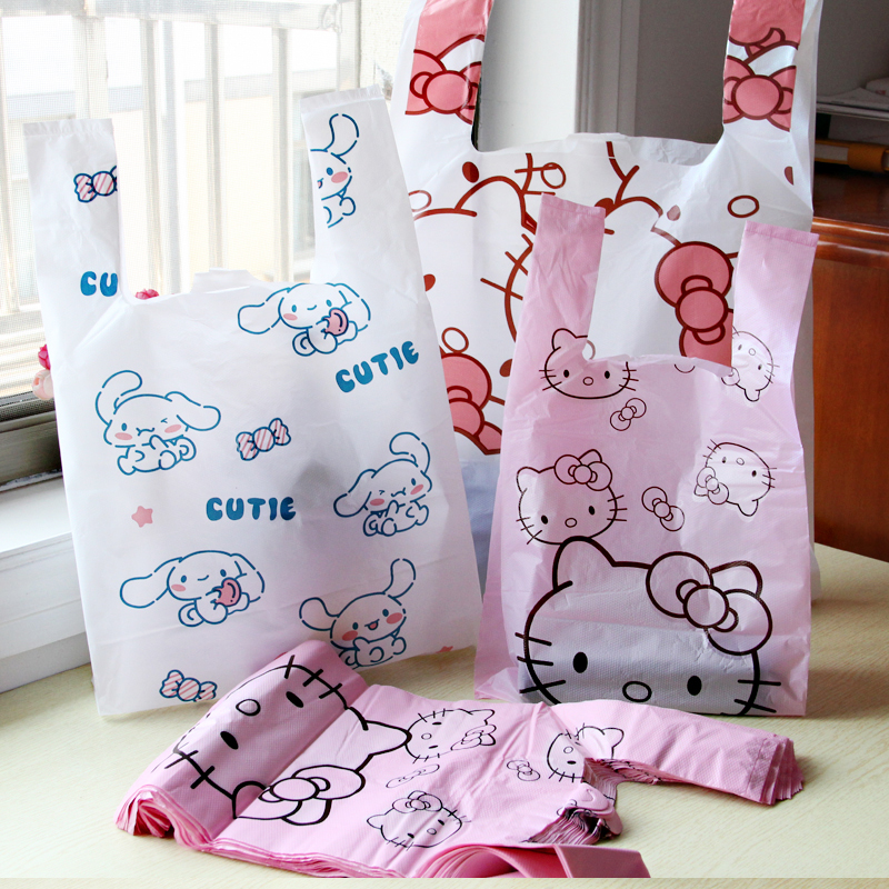 Garbage Bags for Home Use, Cartoon Vest-Style, Convenient Car-Mounted Bags, Trash Bags, Cleaning Bags, Medium and Large Kitchen Plastic Bags, Vest-Style Bags