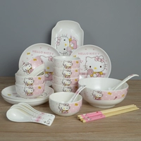 6 мисок, ложки, палочек для еды, 4 тарелки, 4 тарелки, 1 миска для супа, 1 столовая ложка, 1 рыба