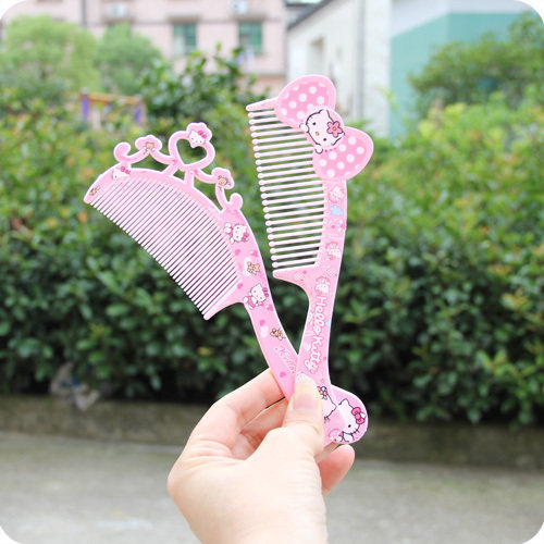 Cartoon Pink Plastic Comb Makeup Comb Princess Comb Creative Portable Children Small Comb Antistatic baby comb