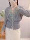 In stock 100% cashmere stitching lace V-neck bottoming shirt thin knitted cashmere sweater soft waxy all-match cardigan