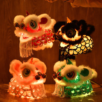 Dragon boat festival mid-autumn festival national trend handmade diy lion awakening lantern new intangible cultural heritage traditional lantern children's photo props