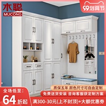 Nordic shoe cabinet simple modern hall cabinet combination locker multifunctional corner entrance hall cabinet custom wall custom
