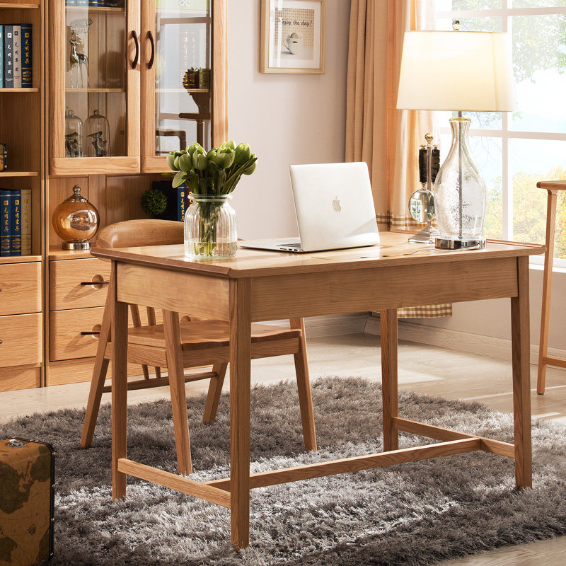 Light Furniture All Solid Wood Desk Desk Desk Home Brief Modern Red Oak Wood Notebook Solid Wood Desk