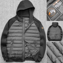 ໃຫຍ່ Pick Up ບາງໆ Goose Down Jacket Laminated ອົບອຸ່ນກັນນ້ໍາຜູ້ຊາຍລົງ Jacket ດູໃບໄມ້ລົ່ນແລະລະດູຫນາວ Hooded Jacket ບາດເຈັບແລະ