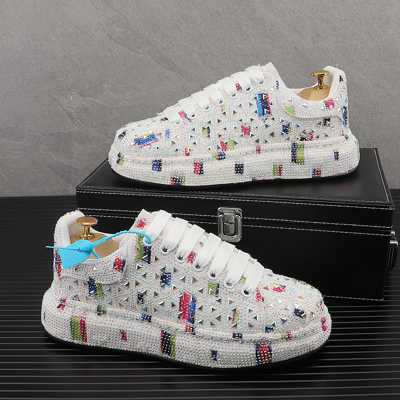 European Style Rhinestone Thick-Soled Dad Shoes for Men ins Trendy Brand Sneakers Summer Fashion Internet Celebrity Style Versatile Casual Shoes