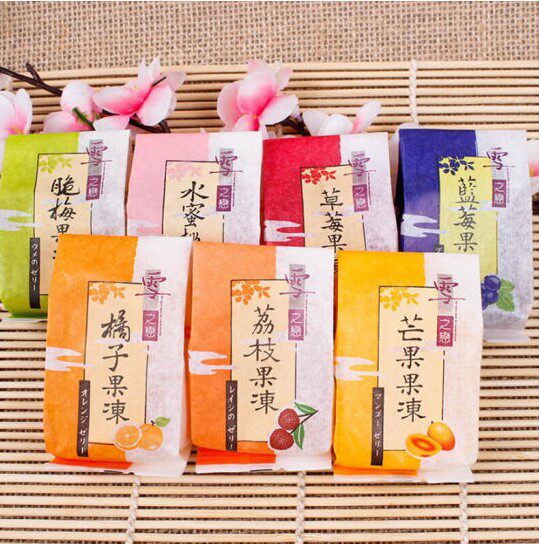 2 boxes of Taiwan imported snow sweet jelly lychee strawberry crispberry medo flavor fruit meat food pudding