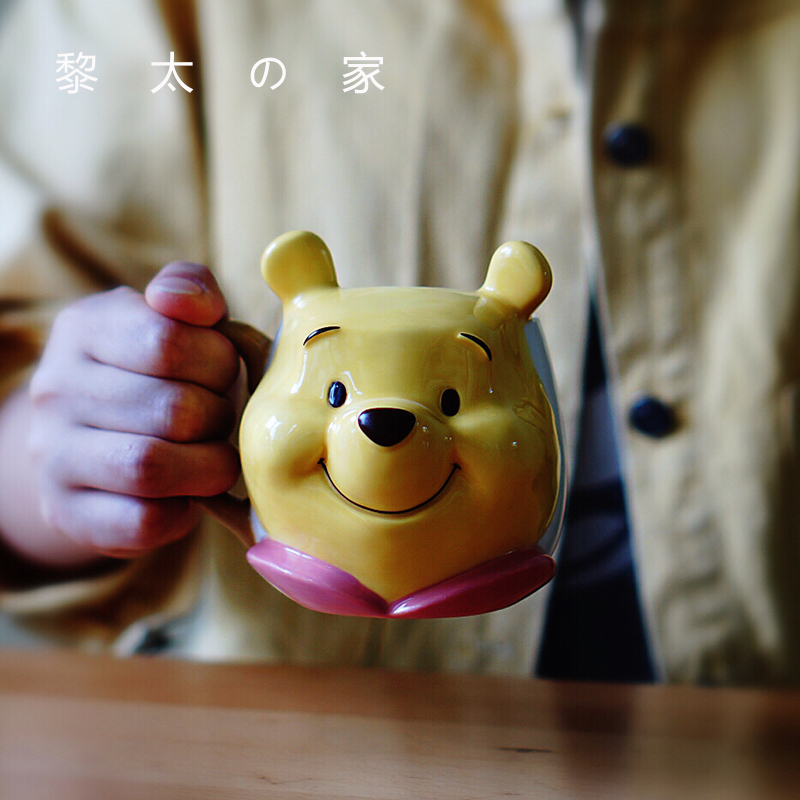 Li Tai's Home Daily Single Winnie the Pooh Ceramic Mug High-value Soft Cute Healing Cartoon Water Cup 400ml