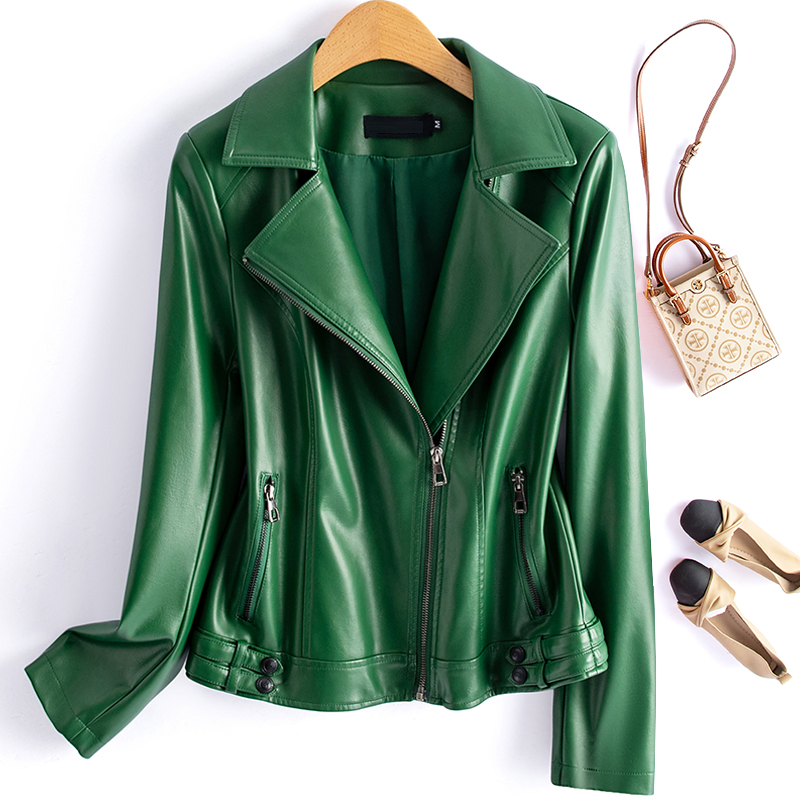 Genuine Leather Jacket for Women, Short and Slim Fit, 2026 Autumn and Winter New Style, Sheepskin Biker Jacket, Casual Leather Jacket, Slimming Coat Genuine Leather Jacket for Women, Short and Slim Fit, 2026 Autumn and Winter New Style, Sheepskin Biker Jacket, Casual Leather Jacket, Slimming Coat