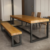 Solid wood training table long table simple modern office table industrial wind bench loft negotiation table and chair combination