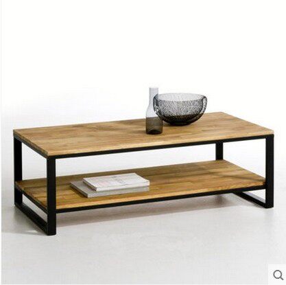 American loft retro iron coffee table industrial style living room creative retro solid wood coffee table small household coffee table table table