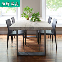 loft retro dining table American simple rectangular negotiation table Workbench simple computer desk solid wood home dining table