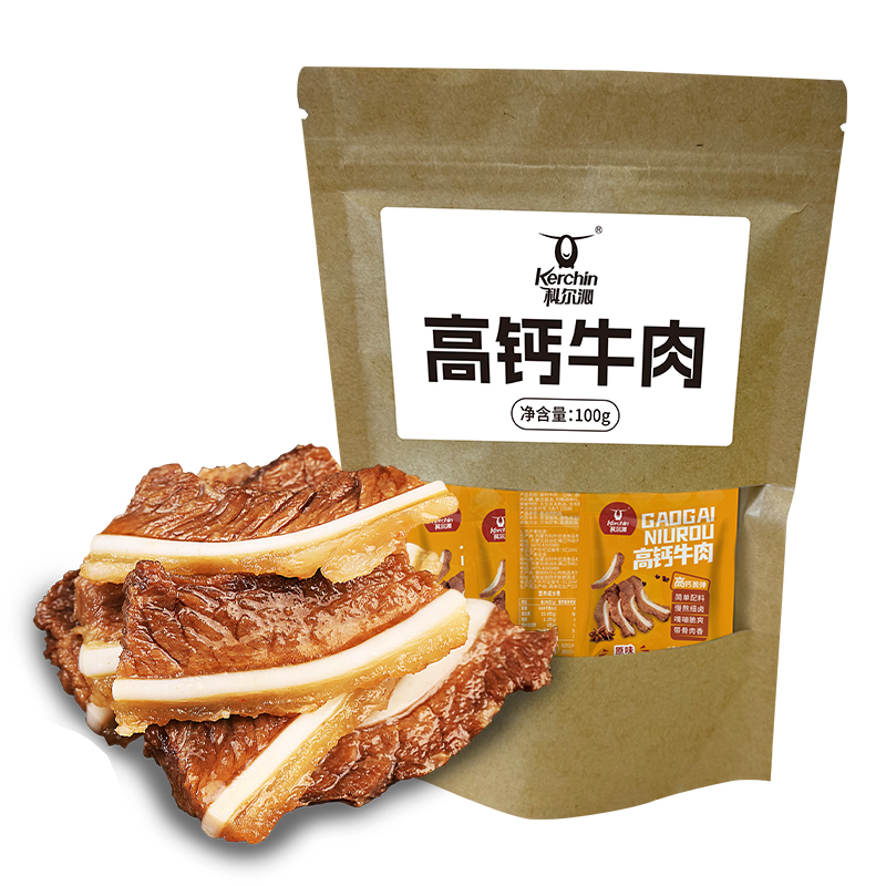 科尔沁 带脆骨高钙牛肉 100g袋装*5件 双重优惠折后￥40包邮