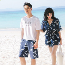 Couple swimsuit female South Korea ins2021 new summer fashion explosion suit hot spring conservative belly cover thin swimsuit